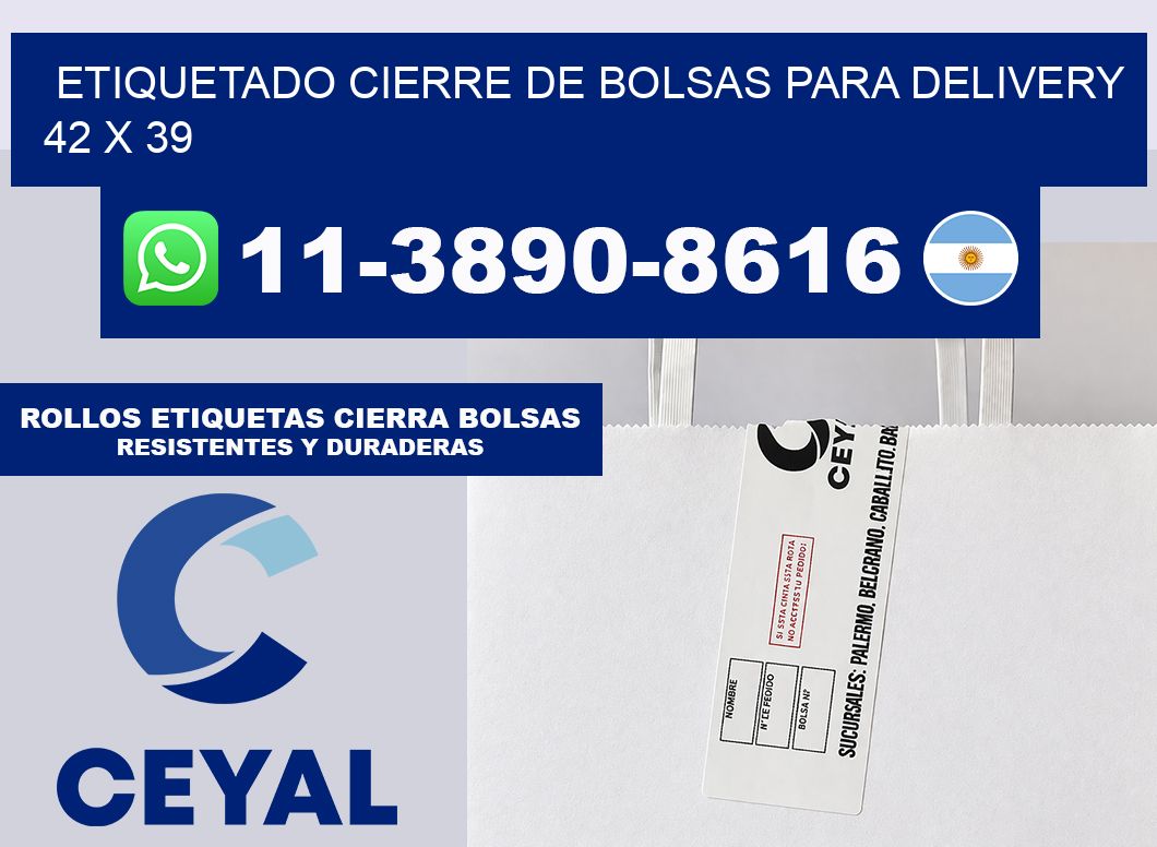 ETIQUETADO CIERRE DE BOLSAS PARA DELIVERY 42 x 39