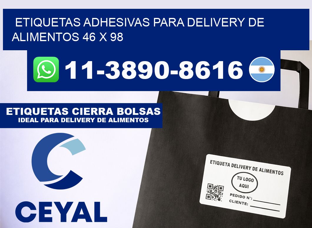 ETIQUETAS ADHESIVAS PARA DELIVERY DE ALIMENTOS 46 x 98