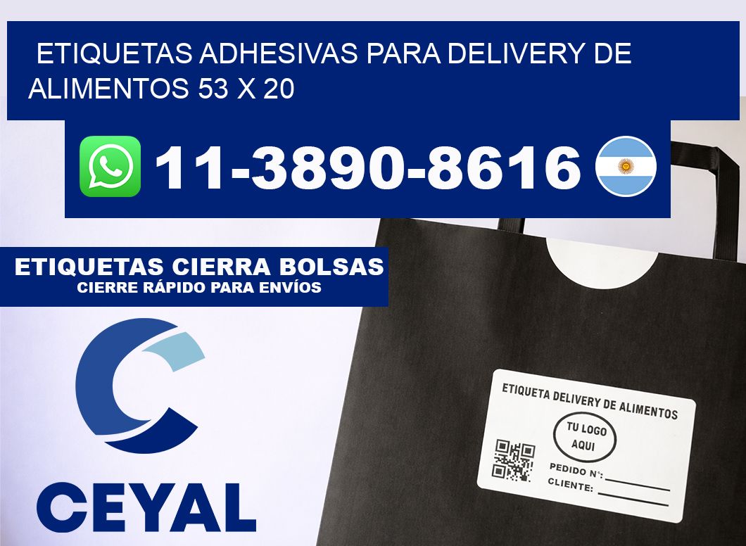 ETIQUETAS ADHESIVAS PARA DELIVERY DE ALIMENTOS 53 x 20