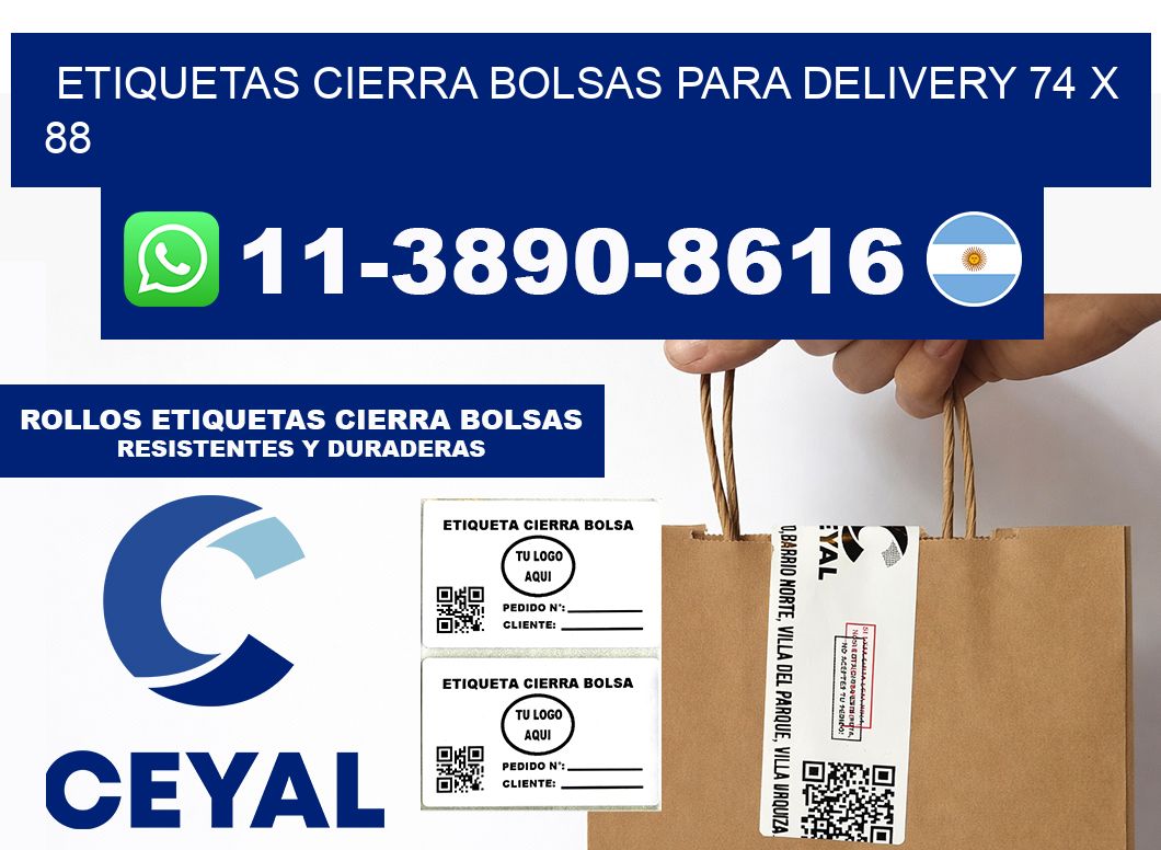 ETIQUETAS CIERRA BOLSAS PARA DELIVERY 74 x 88