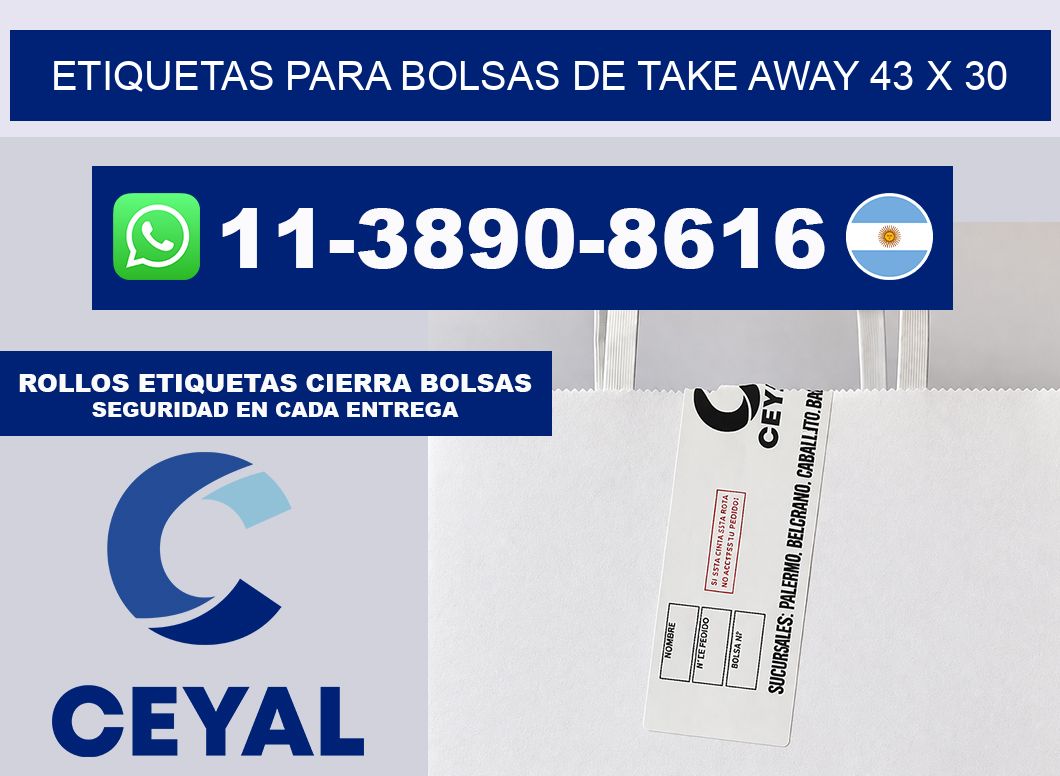 ETIQUETAS PARA BOLSAS DE TAKE AWAY 43 x 30