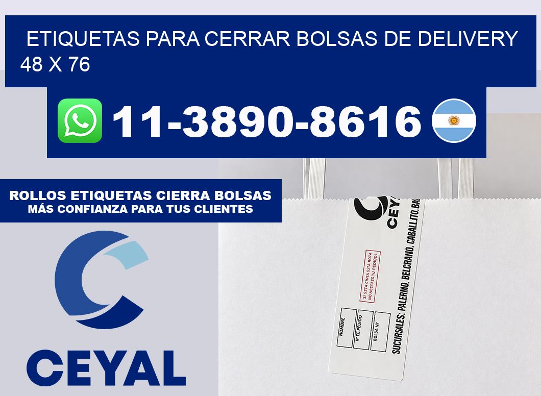 ETIQUETAS PARA CERRAR BOLSAS DE DELIVERY 48 x 76
