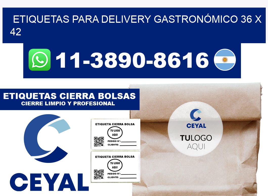ETIQUETAS PARA DELIVERY GASTRONÓMICO 36 x 42