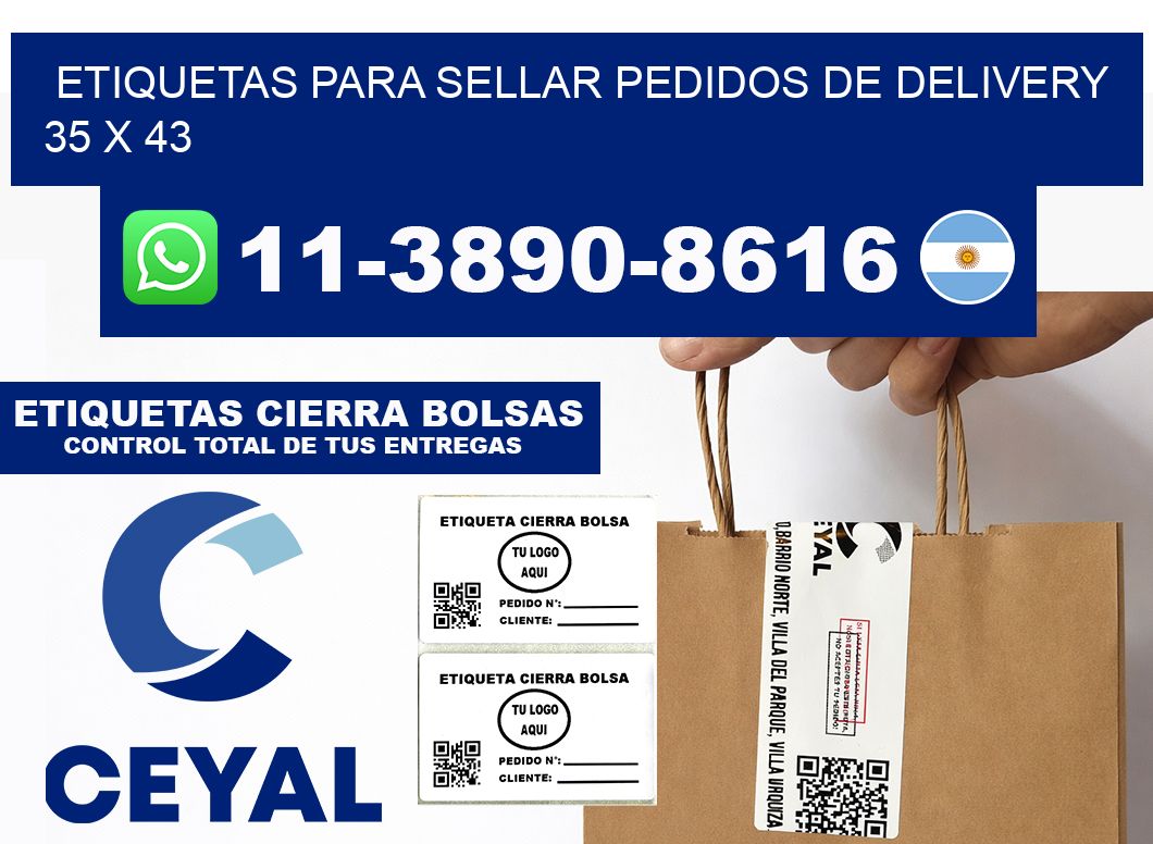 ETIQUETAS PARA SELLAR PEDIDOS DE DELIVERY 35 x 43