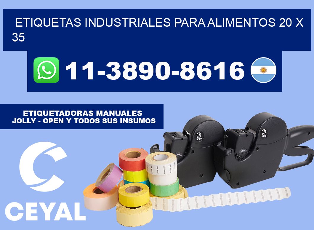 Etiquetas industriales para alimentos 20 x 35