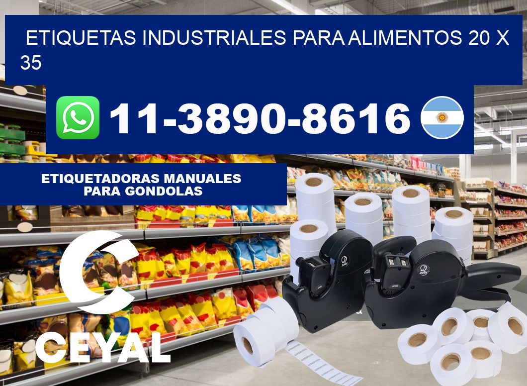 Etiquetas industriales para alimentos 20 x 35