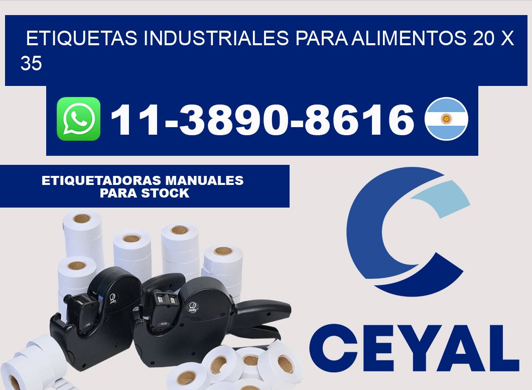 Etiquetas industriales para alimentos 20 x 35