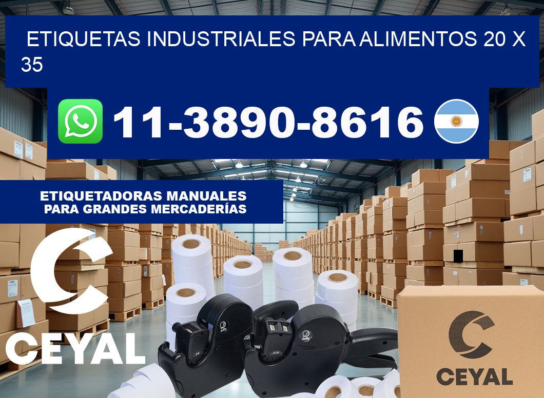 Etiquetas industriales para alimentos 20 x 35