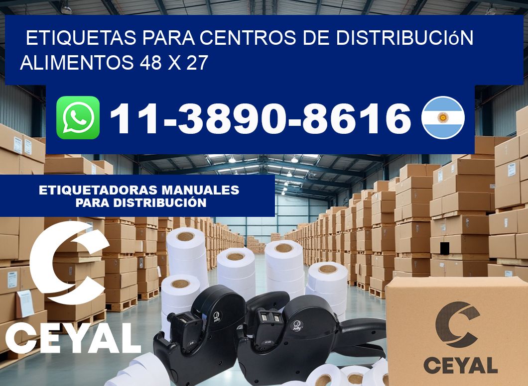 Etiquetas para centros de distribución alimentos 48 x 27