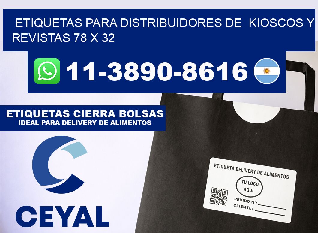 Etiquetas para distribuidores de  kioscos y revistas 78 x 32