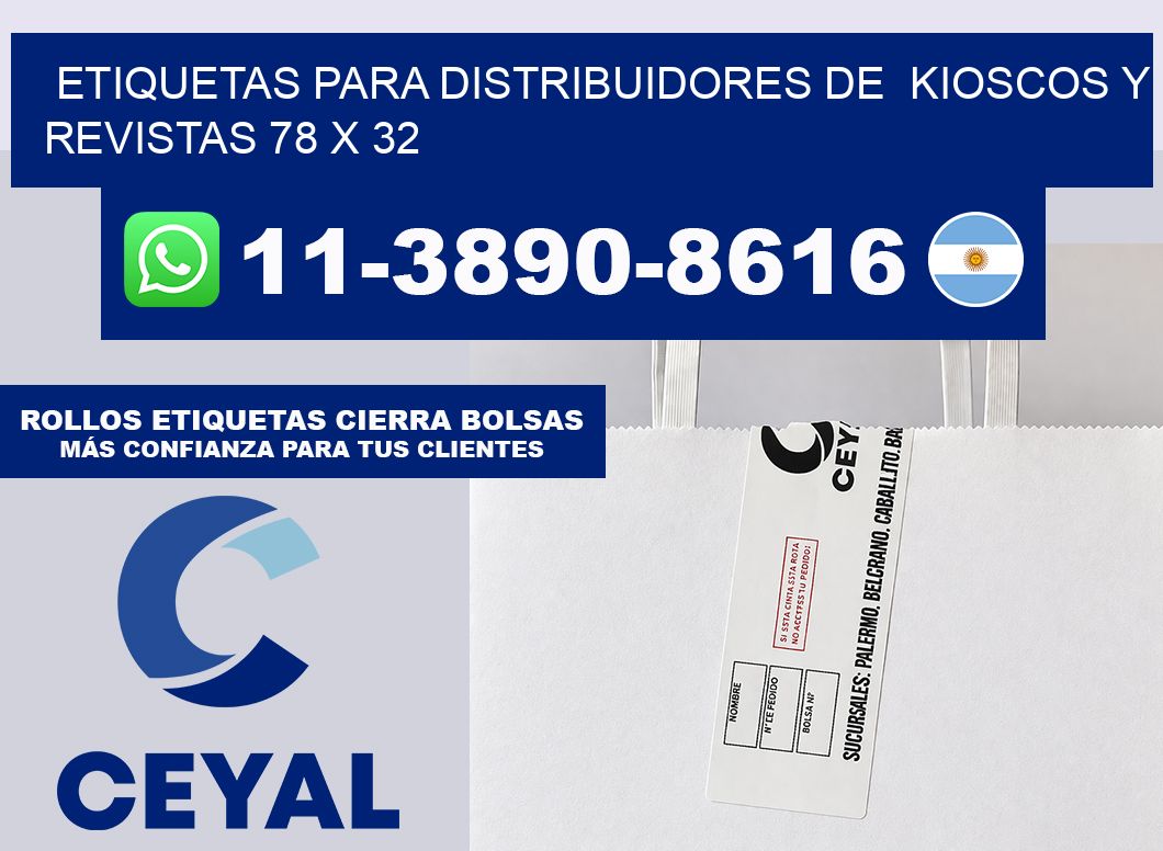 Etiquetas para distribuidores de  kioscos y revistas 78 x 32