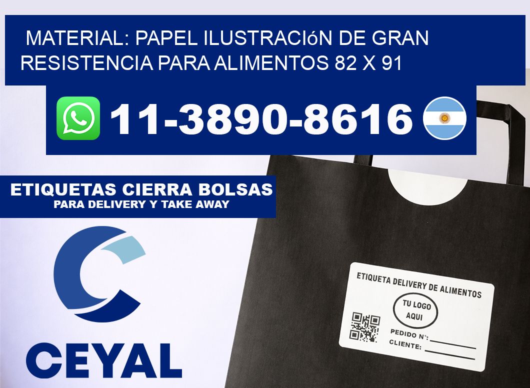 Material: papel ilustración de gran resistencia para alimentos 82 x 91