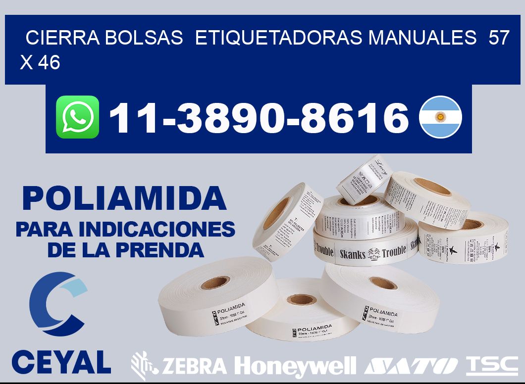 cierra bolsas  Etiquetadoras Manuales  57 x 46
