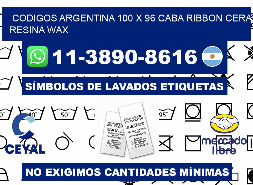 codigos Argentina 100 x 96 CABA Ribbon cera resina wax