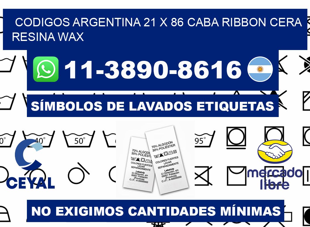 codigos Argentina 21 x 86 CABA Ribbon cera resina wax