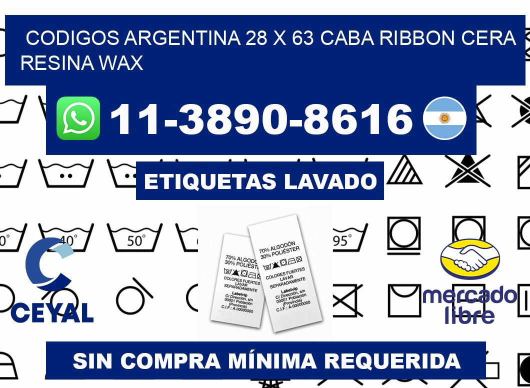 codigos Argentina 28 x 63 CABA Ribbon cera resina wax