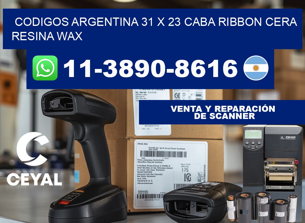 codigos Argentina 31 x 23 CABA Ribbon cera resina wax