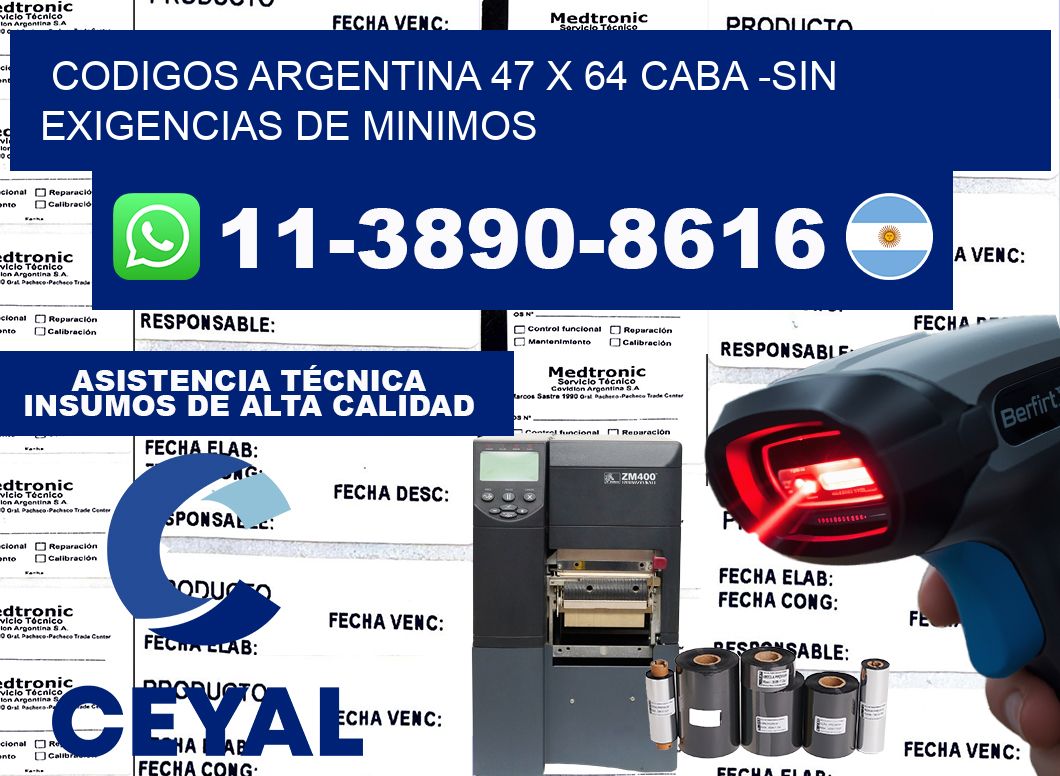 codigos Argentina 47 x 64 CABA -Sin exigencias de minimos