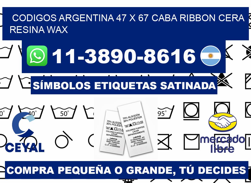 codigos Argentina 47 x 67 CABA Ribbon cera resina wax