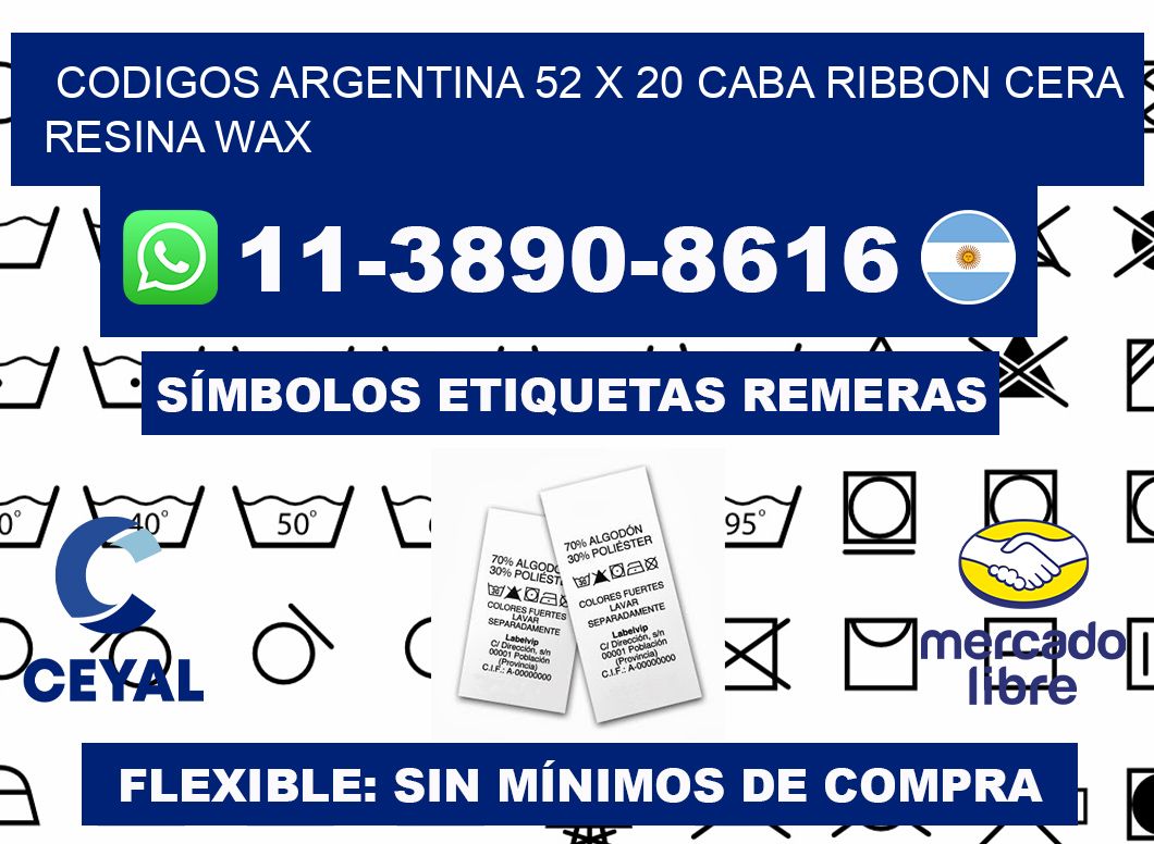 codigos Argentina 52 x 20 CABA Ribbon cera resina wax