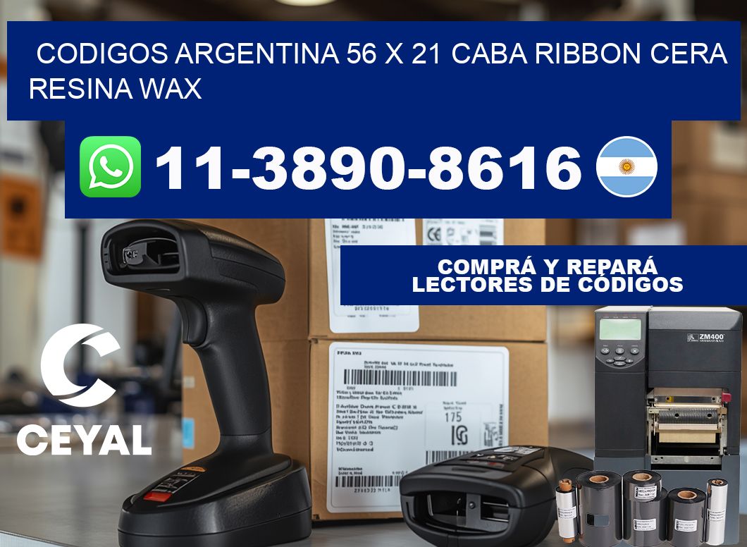 codigos Argentina 56 x 21 CABA Ribbon cera resina wax