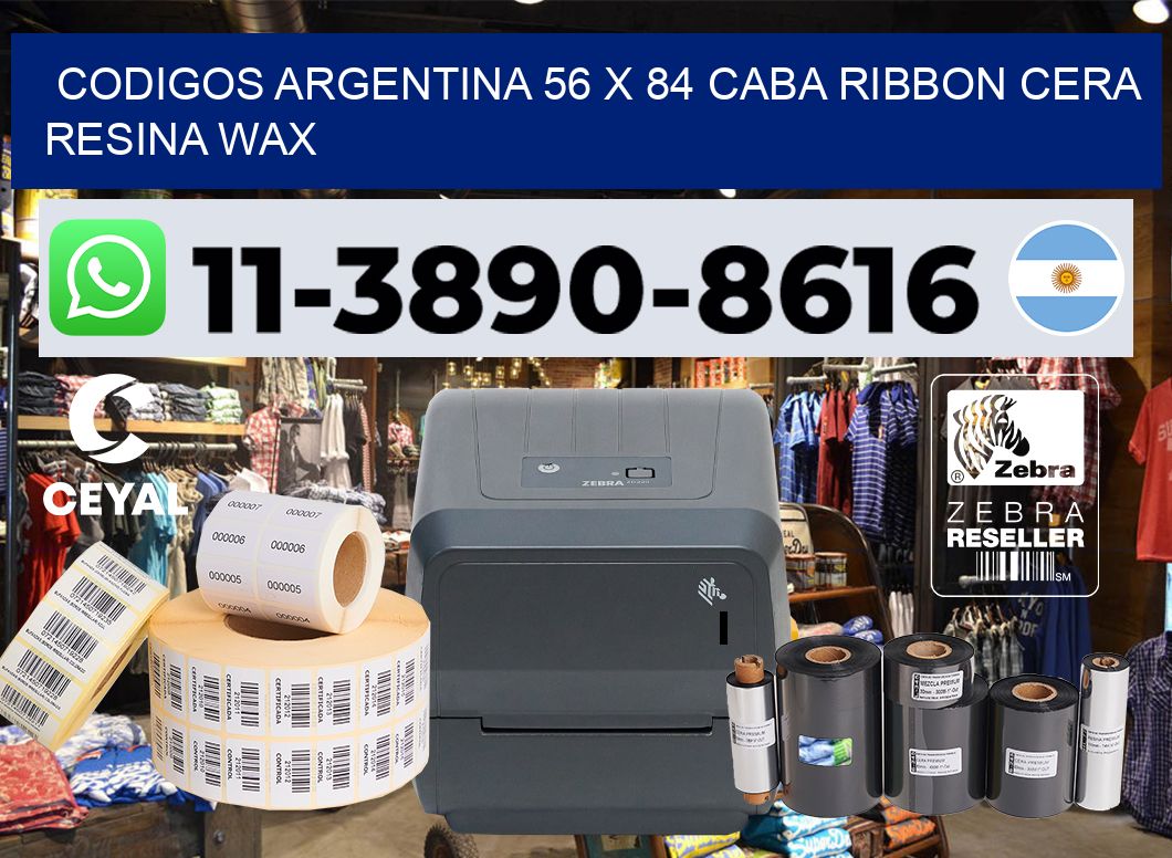 codigos Argentina 56 x 84 CABA Ribbon cera resina wax