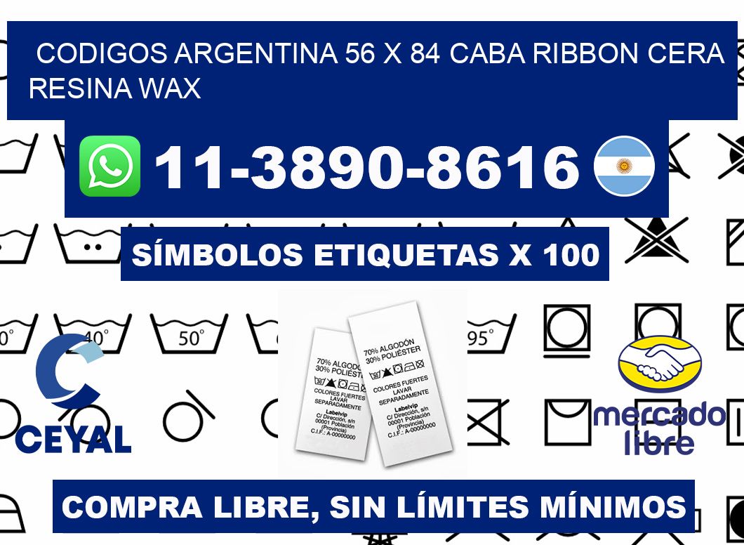 codigos Argentina 56 x 84 CABA Ribbon cera resina wax