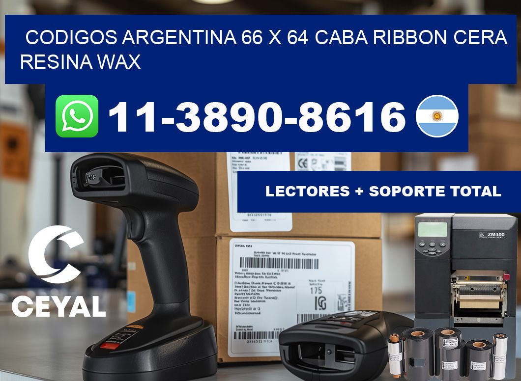 codigos Argentina 66 x 64 CABA Ribbon cera resina wax