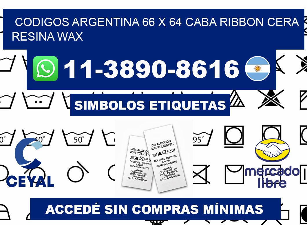 codigos Argentina 66 x 64 CABA Ribbon cera resina wax