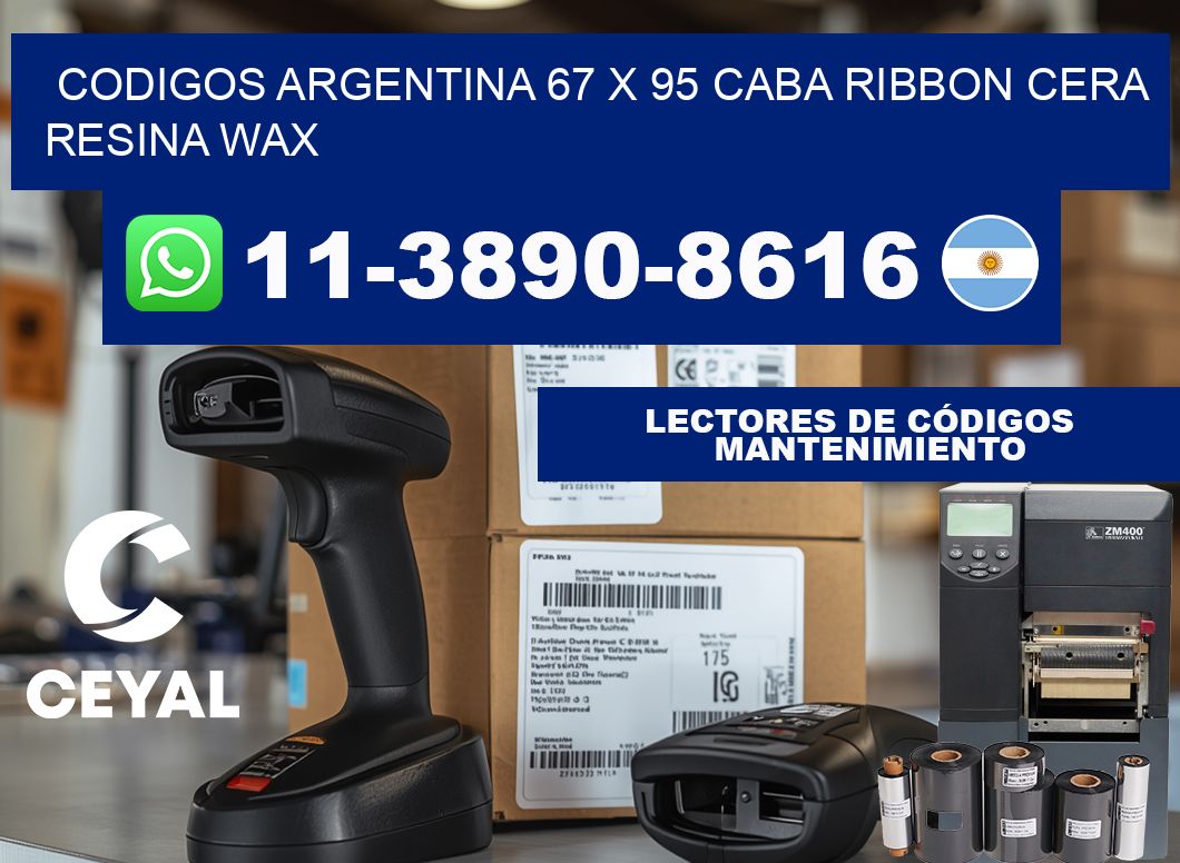 codigos Argentina 67 x 95 CABA Ribbon cera resina wax