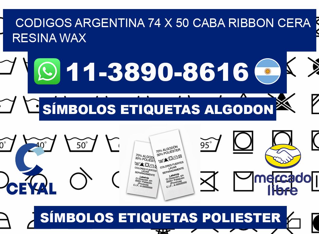 codigos Argentina 74 x 50 CABA Ribbon cera resina wax
