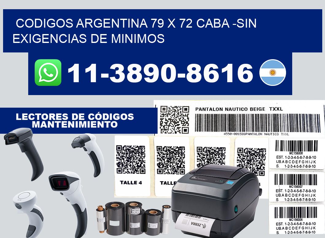 codigos Argentina 79 x 72 CABA -Sin exigencias de minimos