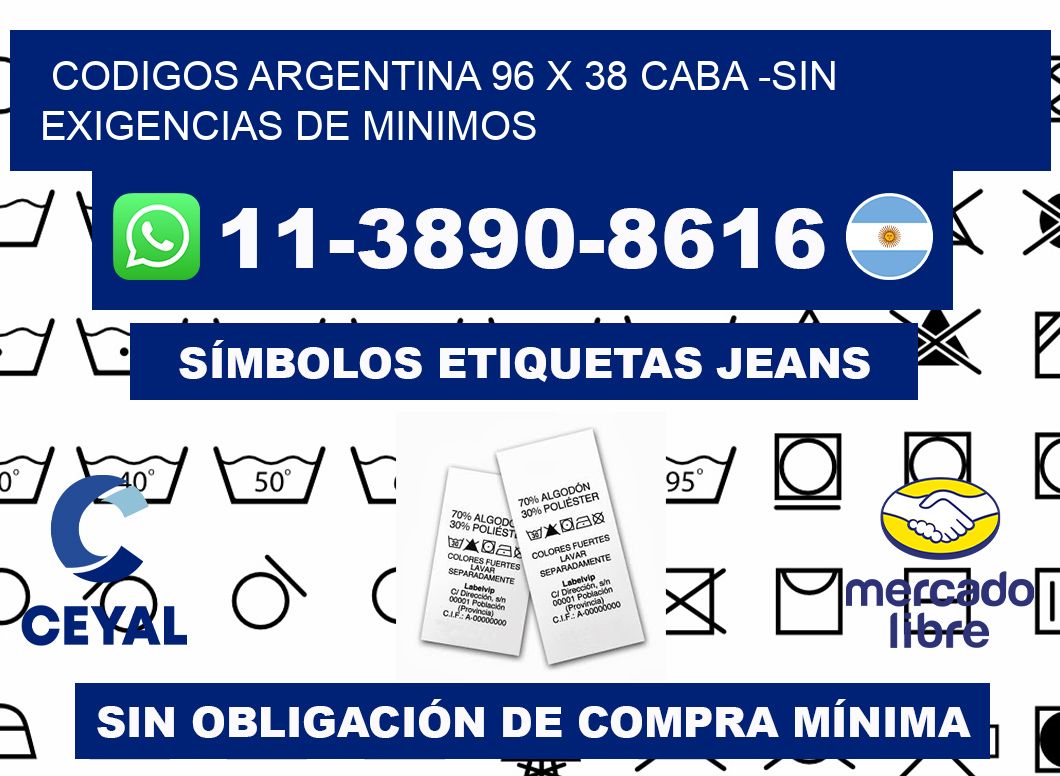 codigos Argentina 96 x 38 CABA -Sin exigencias de minimos