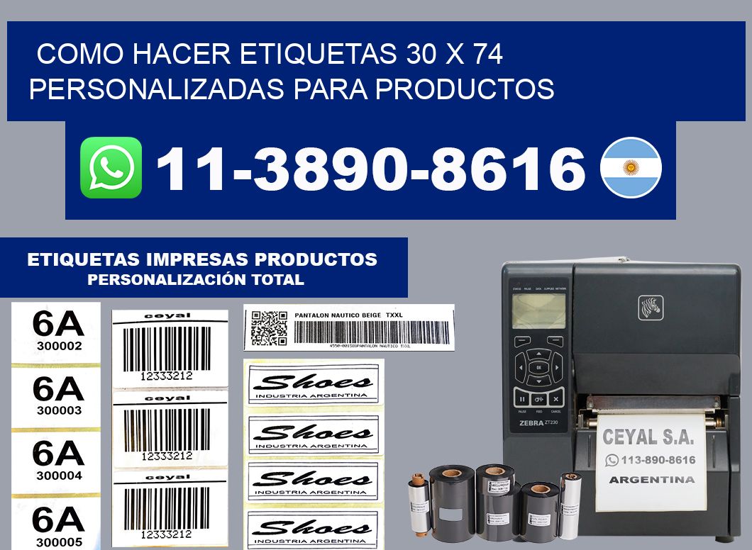como hacer etiquetas 30 x 74 personalizadas para productos