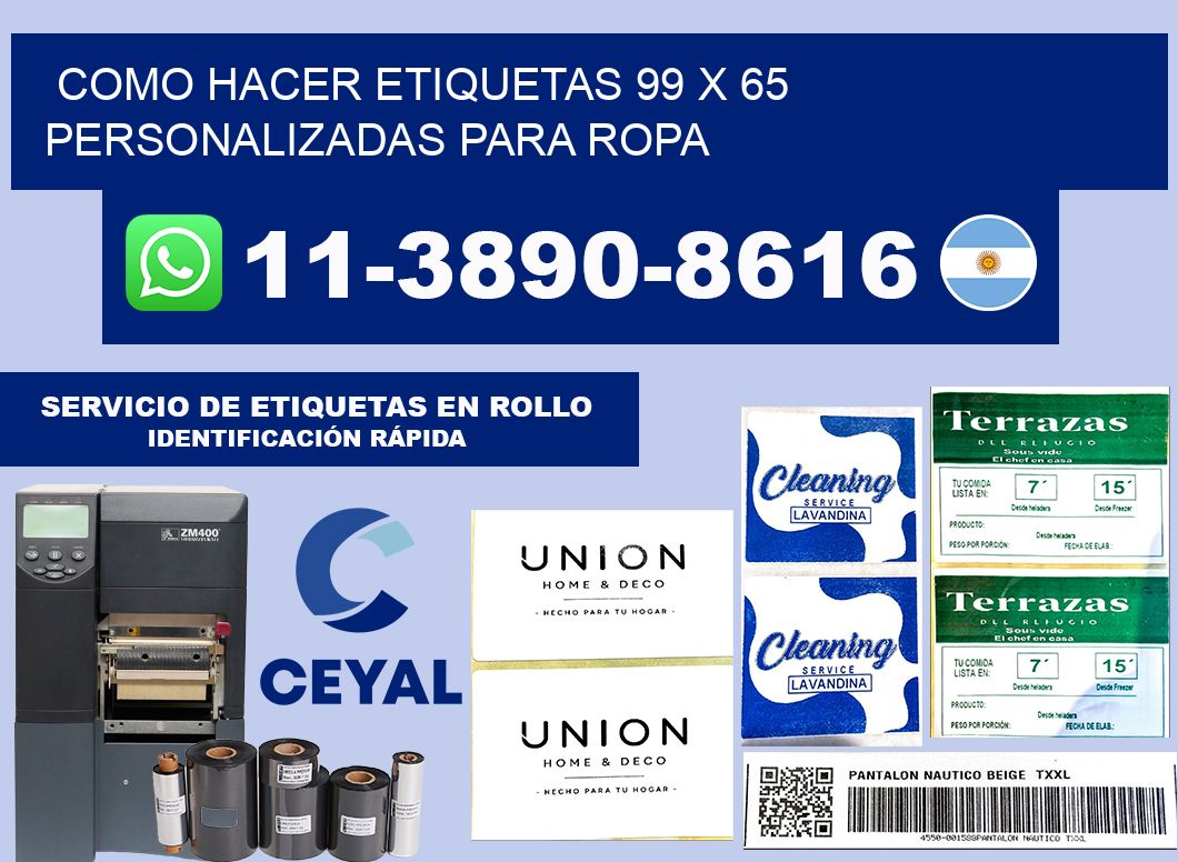 como hacer etiquetas 99 x 65 personalizadas para ropa