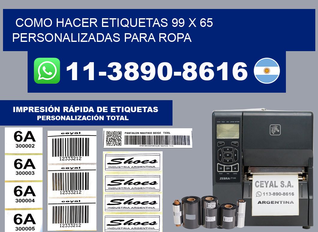 como hacer etiquetas 99 x 65 personalizadas para ropa