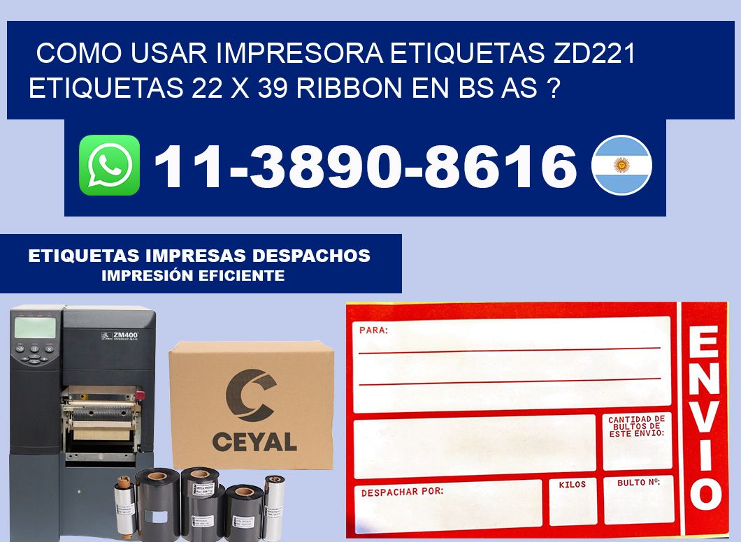 como usar impresora etiquetas zd221 etiquetas 22 x 39 ribbon en BS AS ?