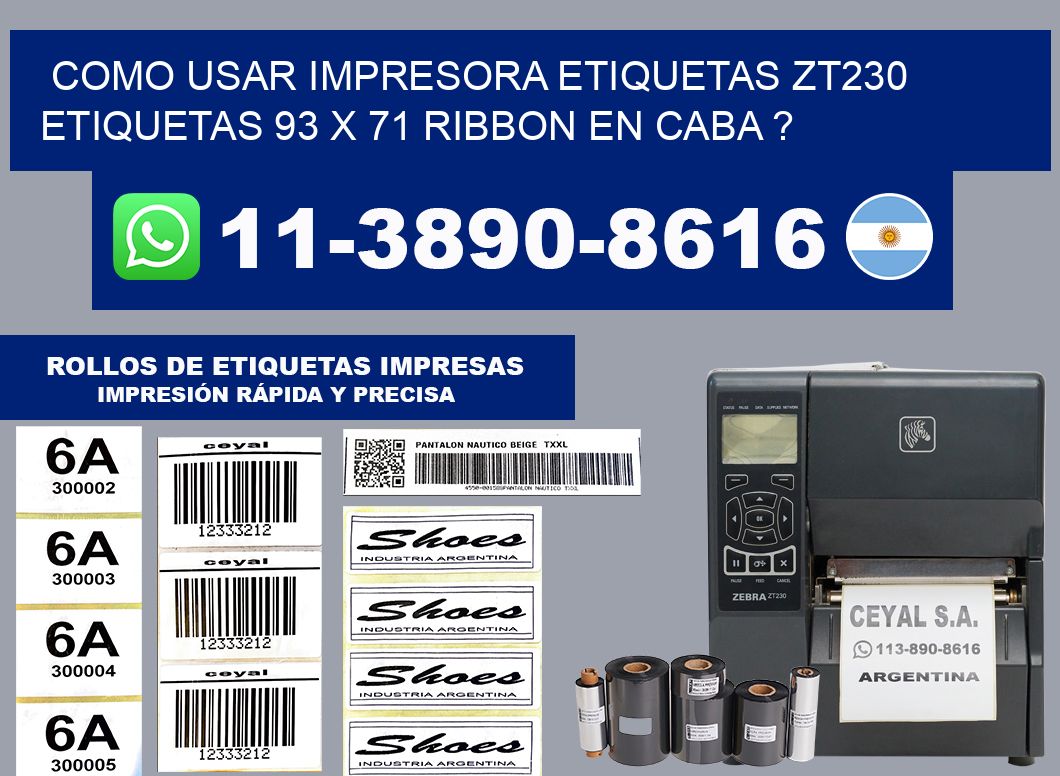 como usar impresora etiquetas zt230 etiquetas 93 x 71 ribbon en CABA ?