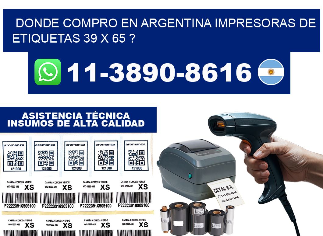 donde compro en argentina impresoras de etiquetas 39 x 65 ?
