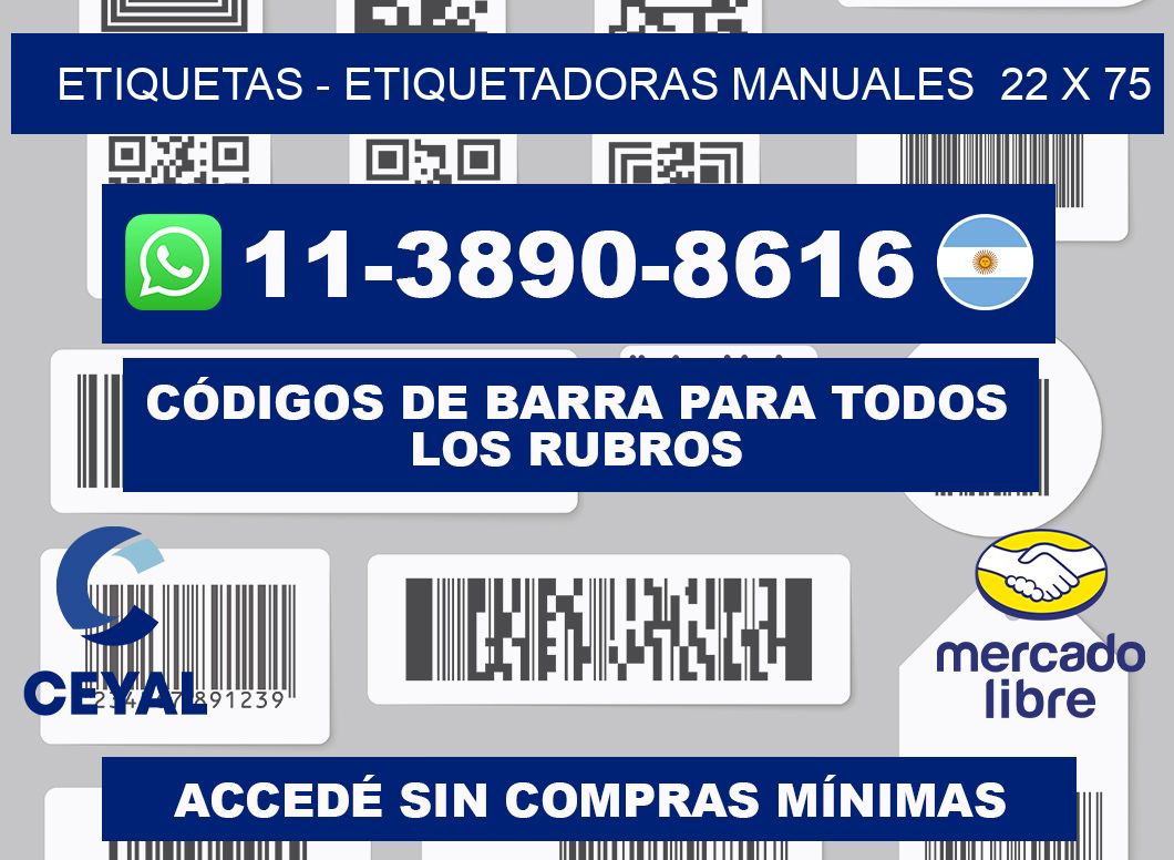 etiquetas - Etiquetadoras Manuales  22 x 75