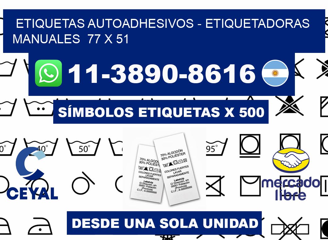 etiquetas autoadhesivos - Etiquetadoras Manuales  77 x 51