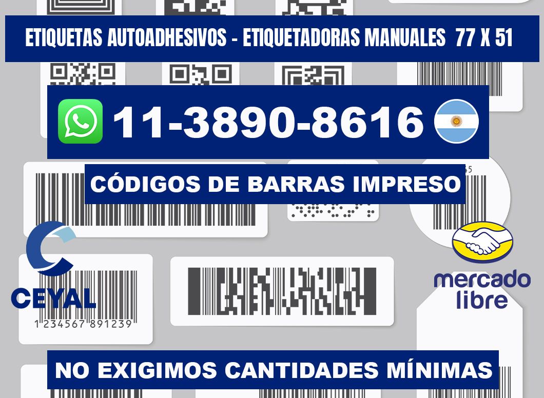 etiquetas autoadhesivos - Etiquetadoras Manuales  77 x 51