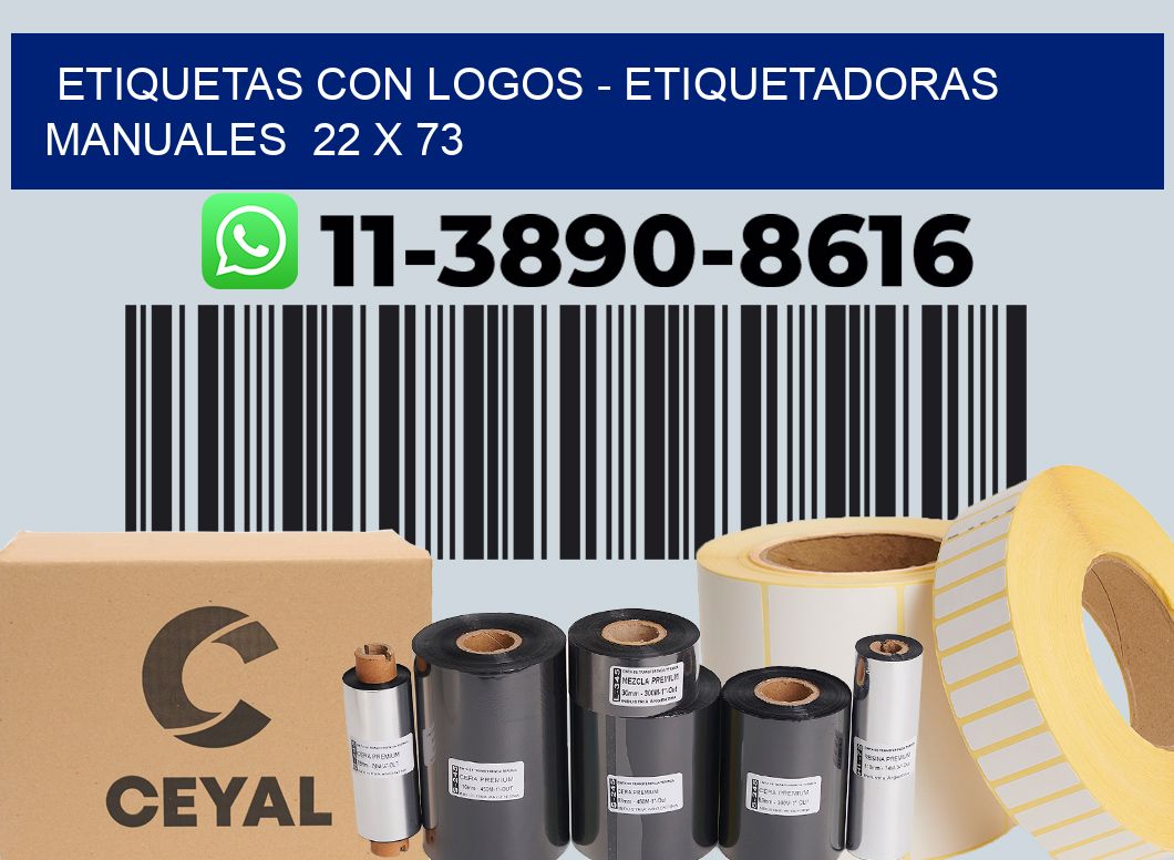 etiquetas con logos - Etiquetadoras Manuales  22 x 73