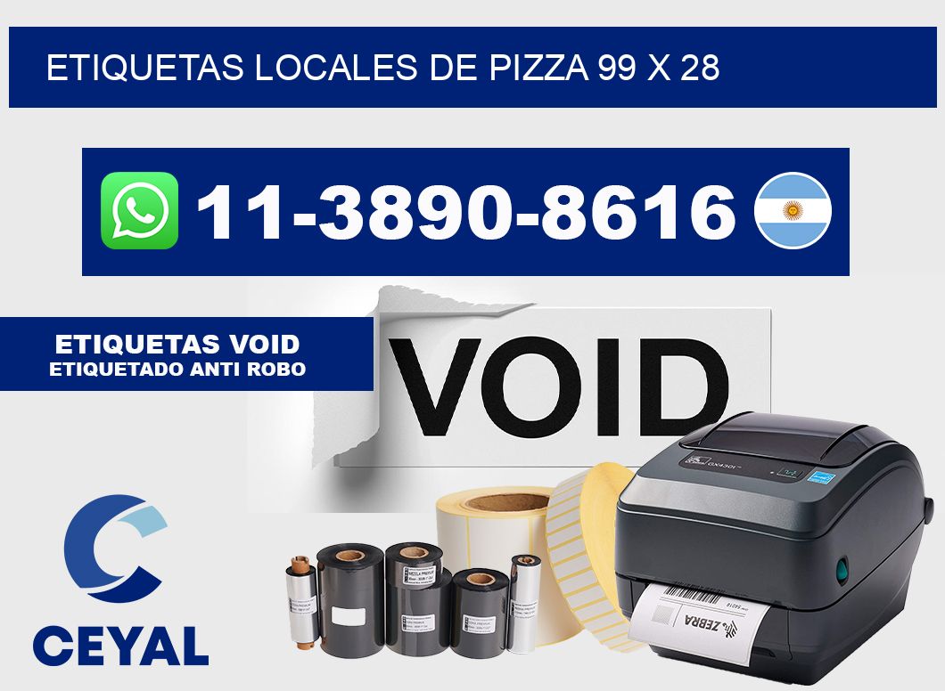 etiquetas locales de pizza 99 x 28