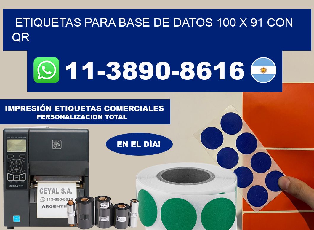 etiquetas para base de datos 100 x 91 con QR
