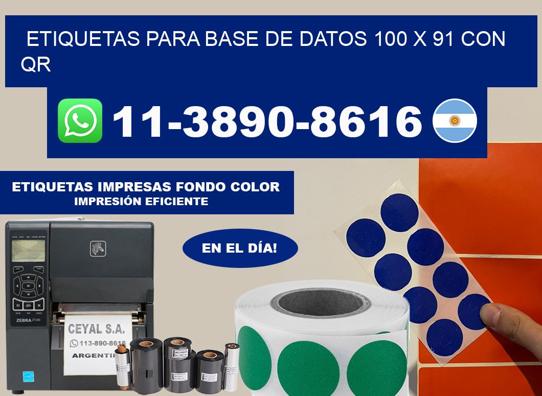 etiquetas para base de datos 100 x 91 con QR
