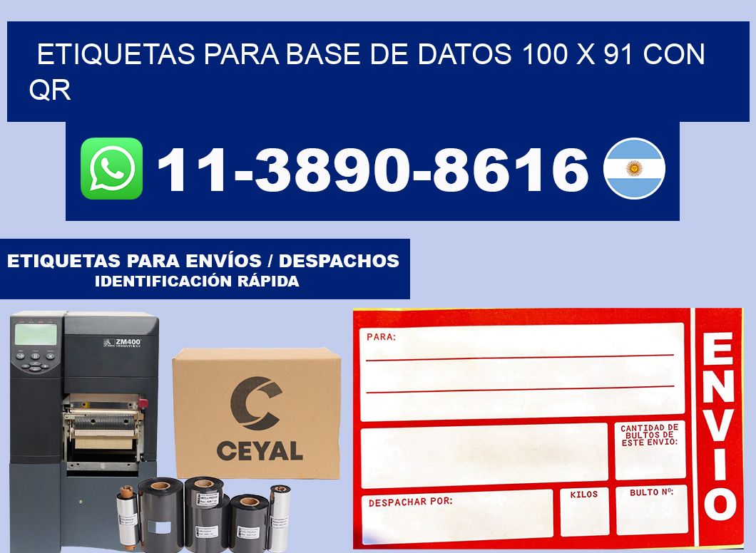 etiquetas para base de datos 100 x 91 con QR