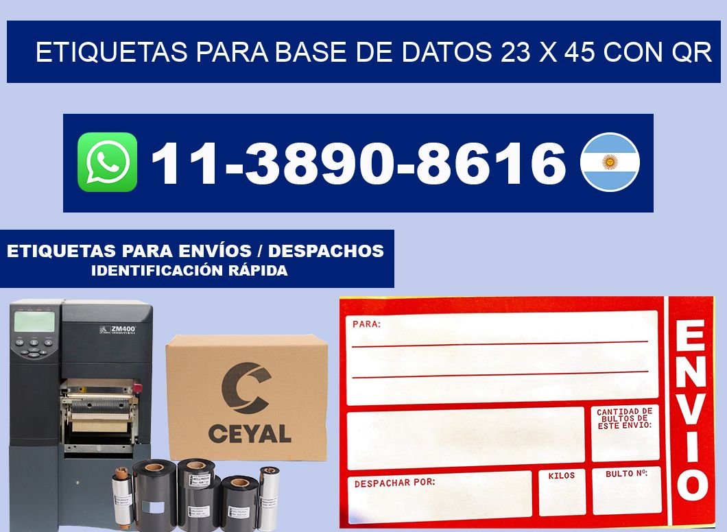 etiquetas para base de datos 23 x 45 con QR