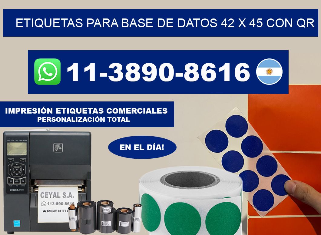 etiquetas para base de datos 42 x 45 con QR