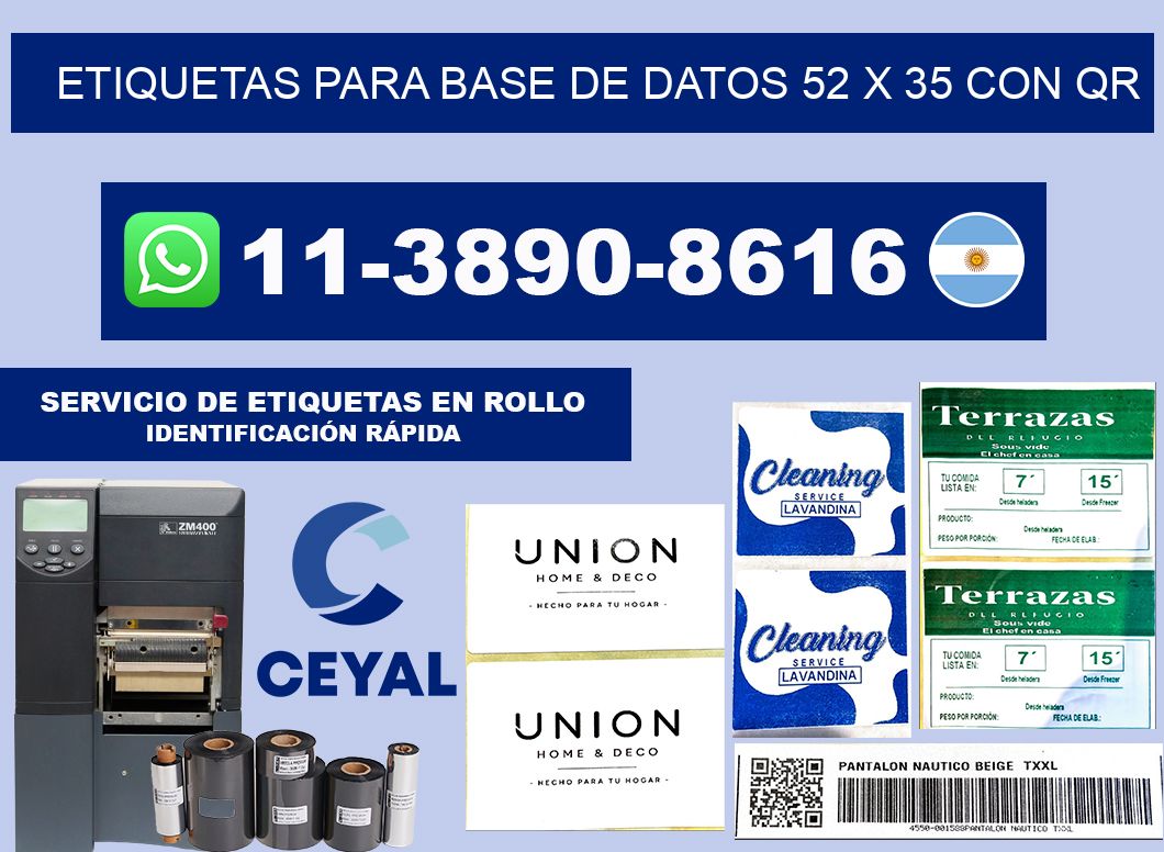 etiquetas para base de datos 52 x 35 con QR